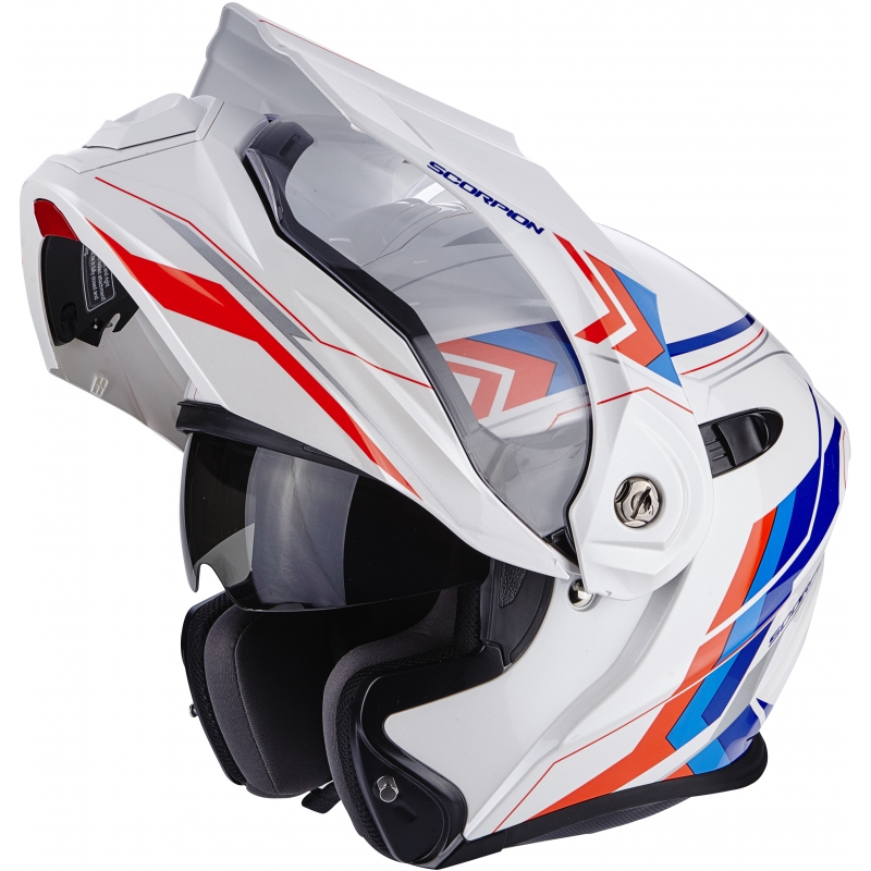 Casque Scorpion Adx 1 Modulable Anima Blancrougebleu Casque