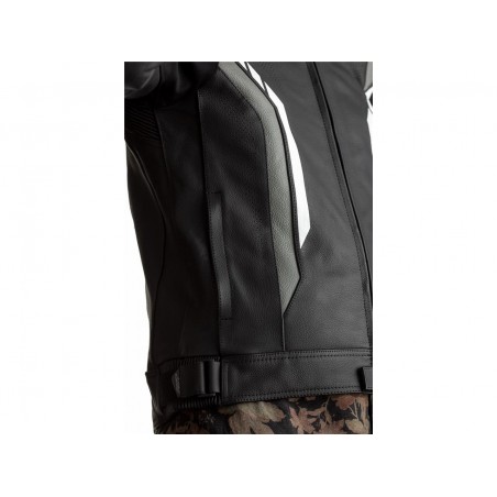 BLOUSON RST AXIS CUIR NOIR BLANC 