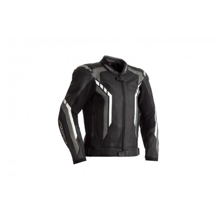 BLOUSON RST AXIS CUIR NOIR BLANC 