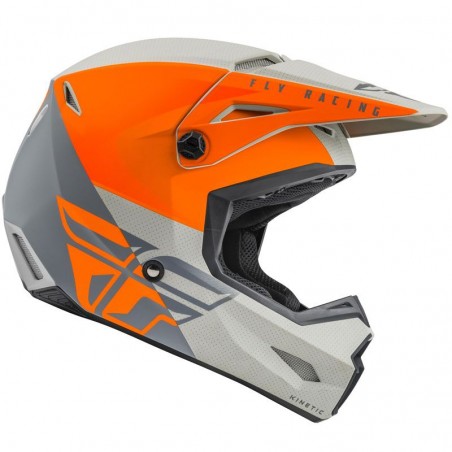 CASQUE FLY KINETIC STRAIGHT EDGE ORANGE/GRIS 