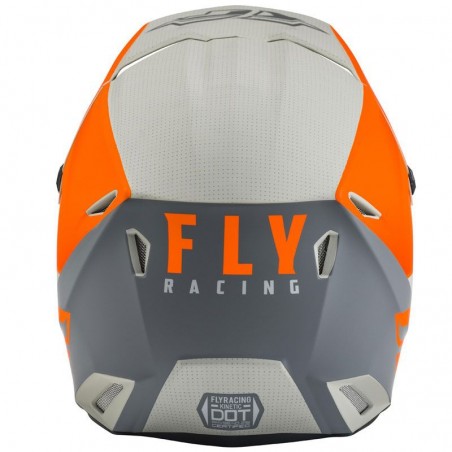 CASQUE FLY KINETIC STRAIGHT EDGE ORANGE/GRIS 