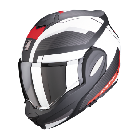 CASQUE SCORPION EXO-TECH TRAP NOIR MAT/ROUGE/BLANC 