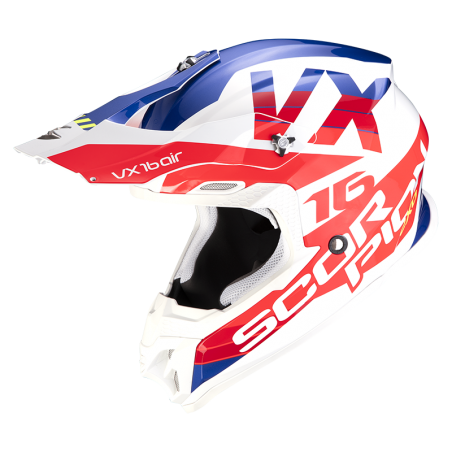 CASQUE SCORPION VX-16 AIR X-TURN BLANC/ROUGE 