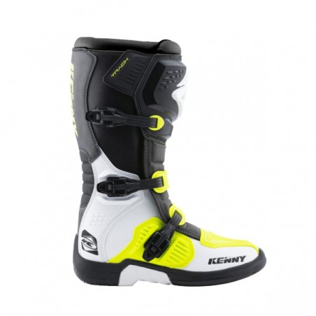 BOTTES KENNY TRACK BLANC/JAUNE FLUO