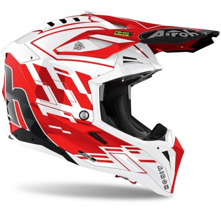 CASQUE AIROH AVIATOR 3 RAMPAGE ROUGE BRILLANT 