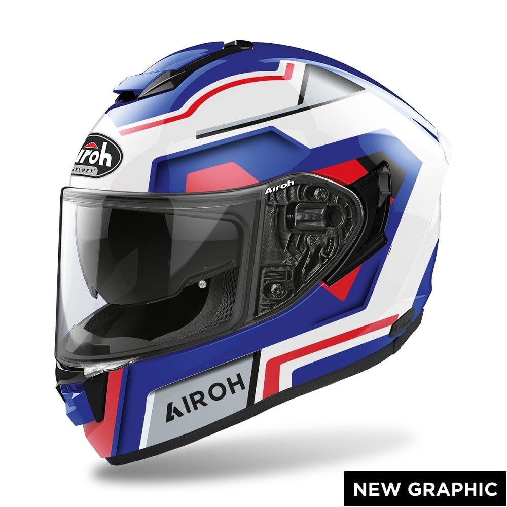 CASQUE AIROH ST.501 SQUARE BLEU/ROUGE