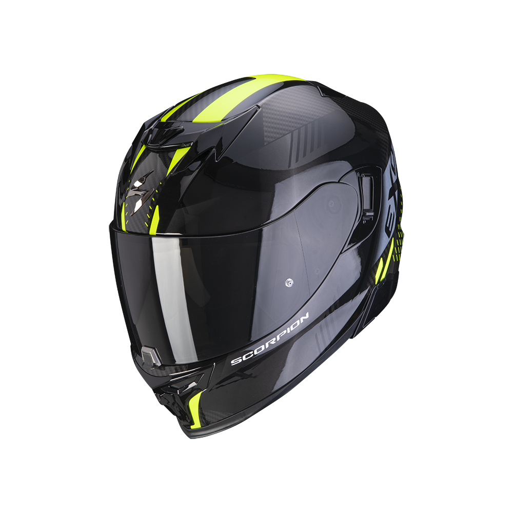 CASQUE SCORPION EXO-520 AIR LATEN NOIR- JAUNE FLUO CASQUE SCORPION EXO-520 AIR LATEN NOIR- JAUNE FLUO