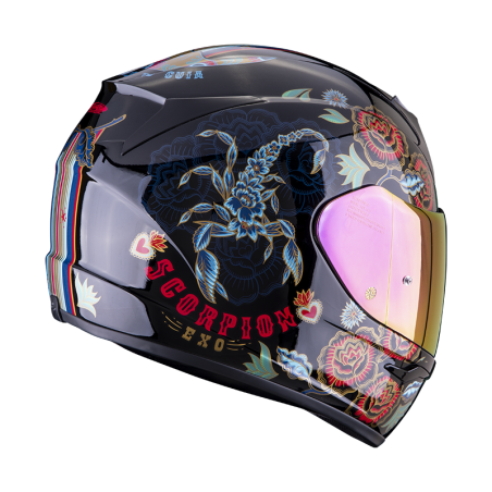 CASQUE SCORPION EXO-390 CHICA II NOIR-BLEU-ROUGE 