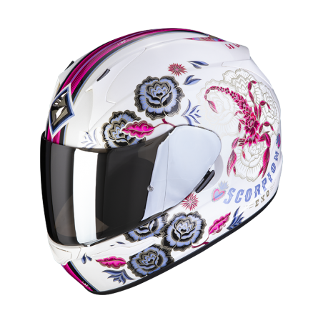 CASQUE SCORPION EXO-390 CHICA II BLANC-ROSE 