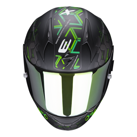 CASQUE SCORPION EXO-390 CUBE NOIR MAT-VERT 