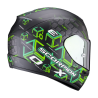 CASQUE SCORPION EXO-390 CUBE NOIR MAT-VERT CASQUE SCORPION EXO-390 CUBE NOIR MAT-VERT