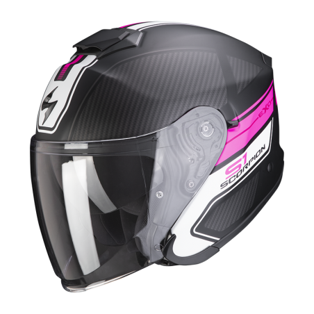 CASQUE SCORPION EXO-S1 CROSS-VILLE NOIR MAT-ROSE 