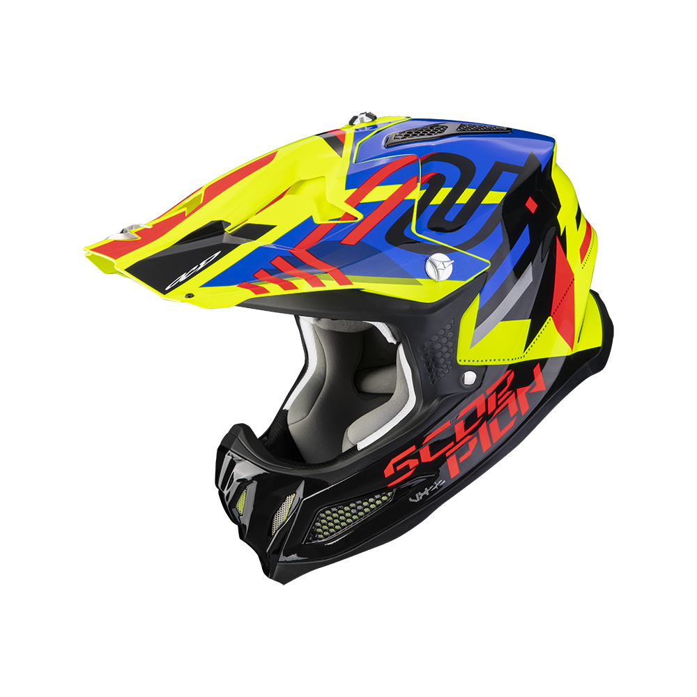 CASQUE SCORPION VX-22 AIR NEOX JAUNE FLUO-BLEU-ROUGE CASQUE SCORPION VX-22 AIR NEOX JAUNE FLUO-BLEU-ROUGE