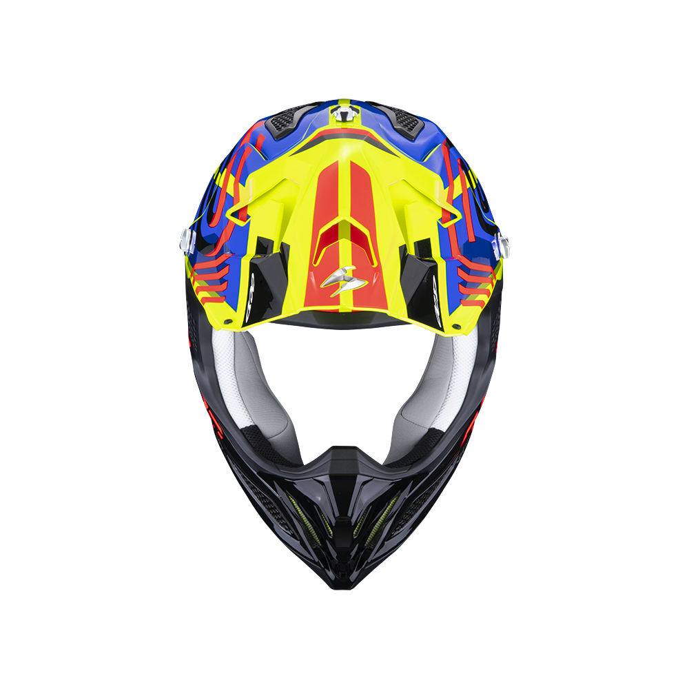 CASQUE SCORPION VX-22 AIR NEOX JAUNE FLUO-BLEU-ROUGE CASQUE SCORPION VX-22 AIR NEOX JAUNE FLUO-BLEU-ROUGE