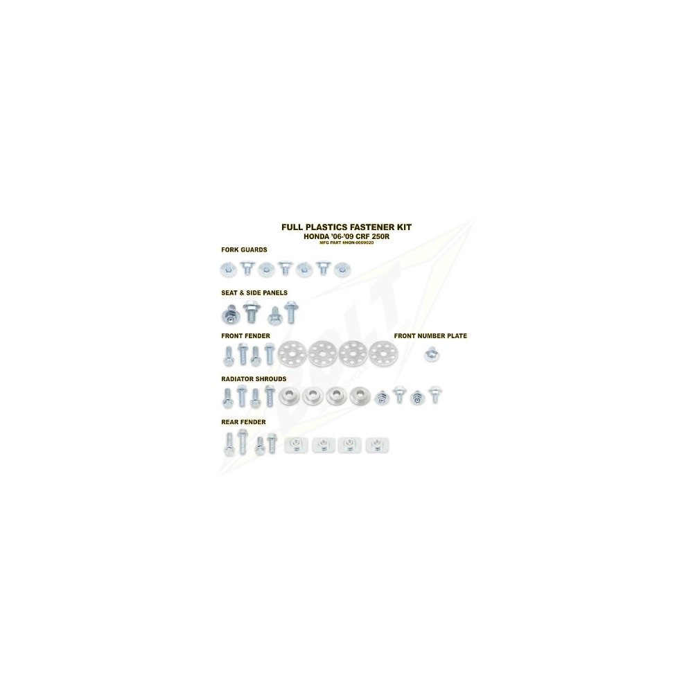 KIT COMPLET DE VISSERIE POUR PLASTIQUE BOLT KIT COMPLET DE VISSERIE POUR PLASTIQUE BOLT