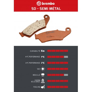 PLAQUETTE DE FREIN ARRIERE BREMBO SD POUR KTM EXC ET SX 04/22